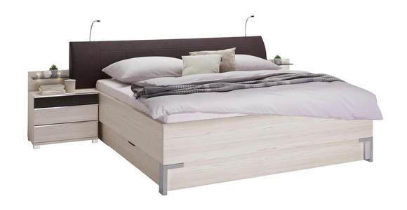 BETTANLAGE 180/200 cm in Braun, Lärchefarben - Lärchefarben/Braun, Design, Holzwerkstoff/Textil (180/200cm) - Dieter Knoll