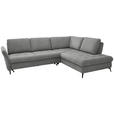 ECKSOFA in Bouclé Hellgrau  - Hellgrau/Schwarz, Natur, Textil/Metall (288/233cm) - Valnatura