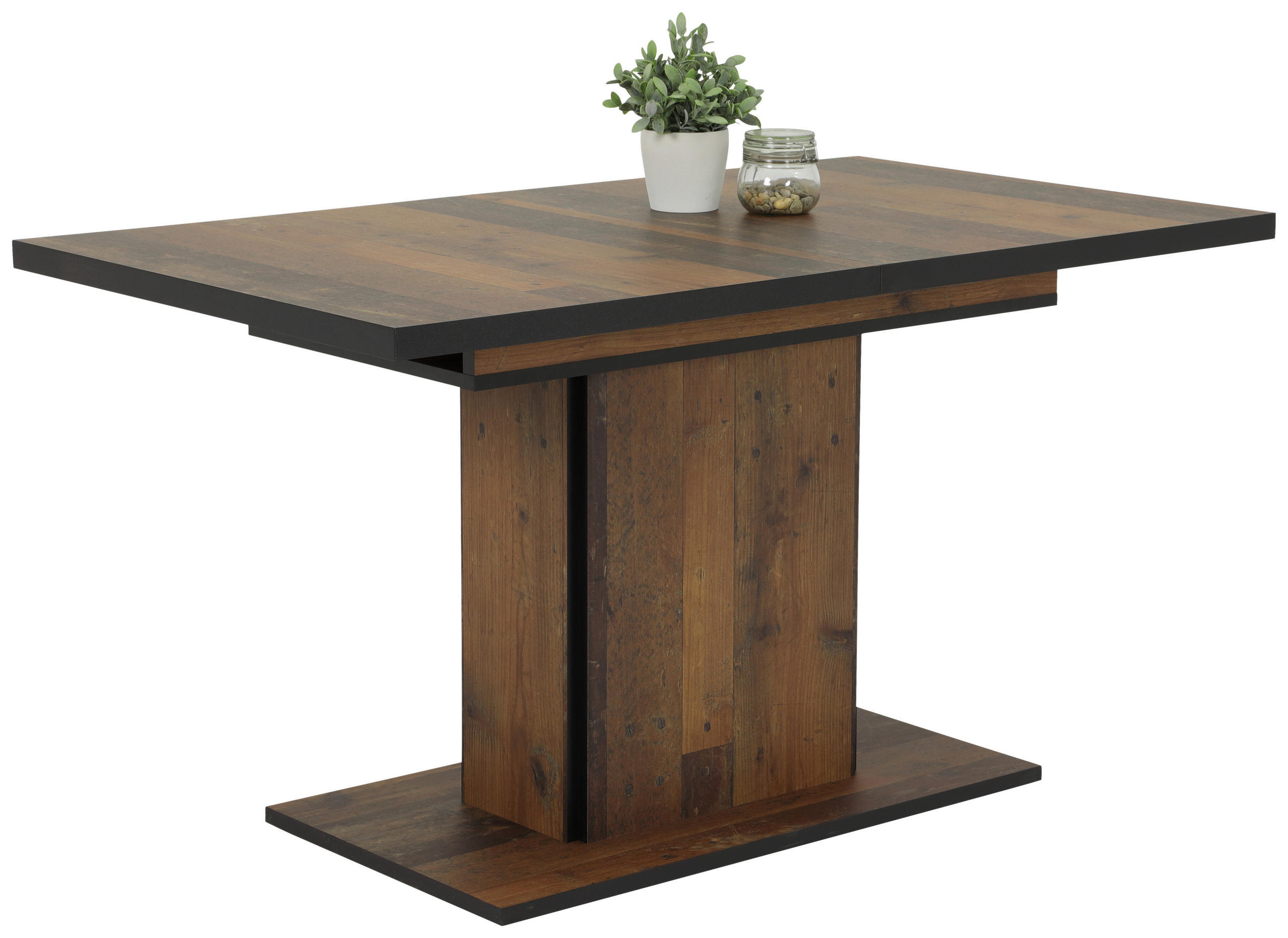 ESSTISCH 120-160/80/76 cm Nachbildung  Holzwerkstoff ausziehbar, Variantenauswahl rechteckig Schwarz, Dunkelbraun  - Dunkelbraun/Schwarz, KONVENTIONELL, Holzwerkstoff (120-160/80/76cm) - P & B