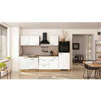KÜCHENBLOCK 280 cm  in Eichefarben, Magnolie  - Eichefarben/Magnolie, Trend, Holzwerkstoff/Metall (280cm) - FlexWell