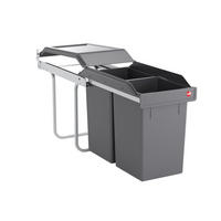 EINBAUABFALLSAMMLER 30 l  Kunststoff  - Dunkelgrau, Basics, Kunststoff (25,2/45,5/50,5cm) - HKT
