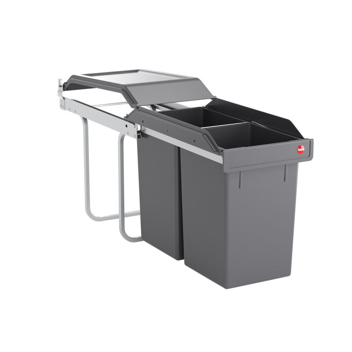 EINBAUABFALLSAMMLER 30 l  Kunststoff  - Dunkelgrau, Basics, Kunststoff (25,2/45,5/50,5cm) - HKT