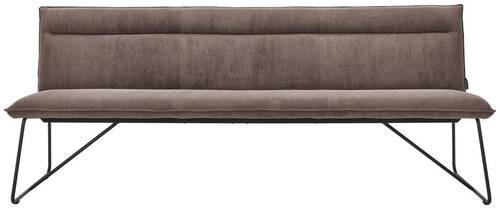 SITZBANK in Textil Taupe  - Taupe/Schwarz, Design, Textil/Metall (220/88/66cm) - Johann Jakob