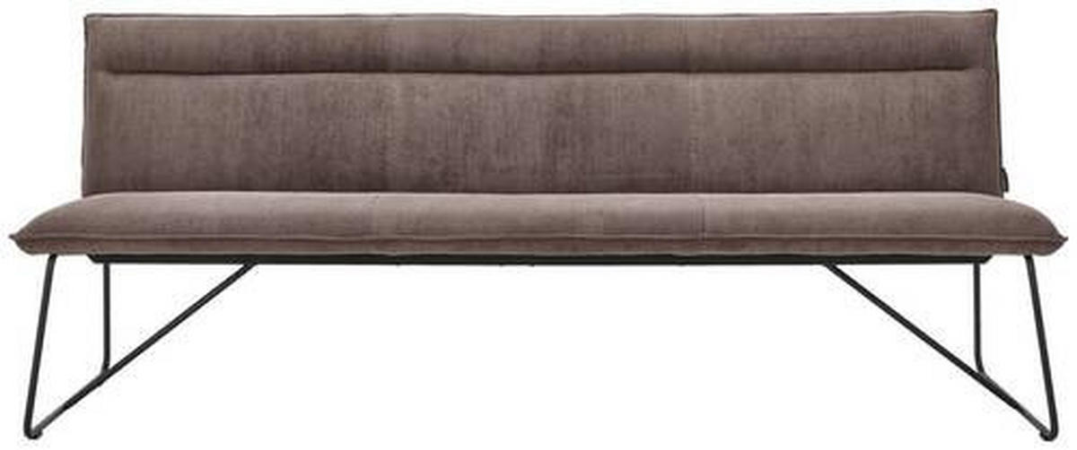 SITZBANK in Textil Taupe  - Taupe/Schwarz, Design, Textil/Metall (220/88/66cm) - Johann Jakob