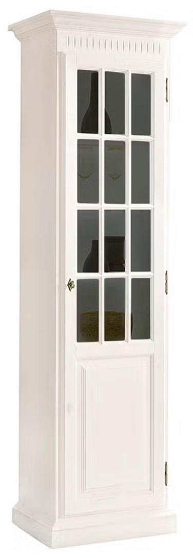 VITRINE in massiv Pinie Weiß  - Weiß, LIFESTYLE, Holz (65/220/48cm) - Livetastic