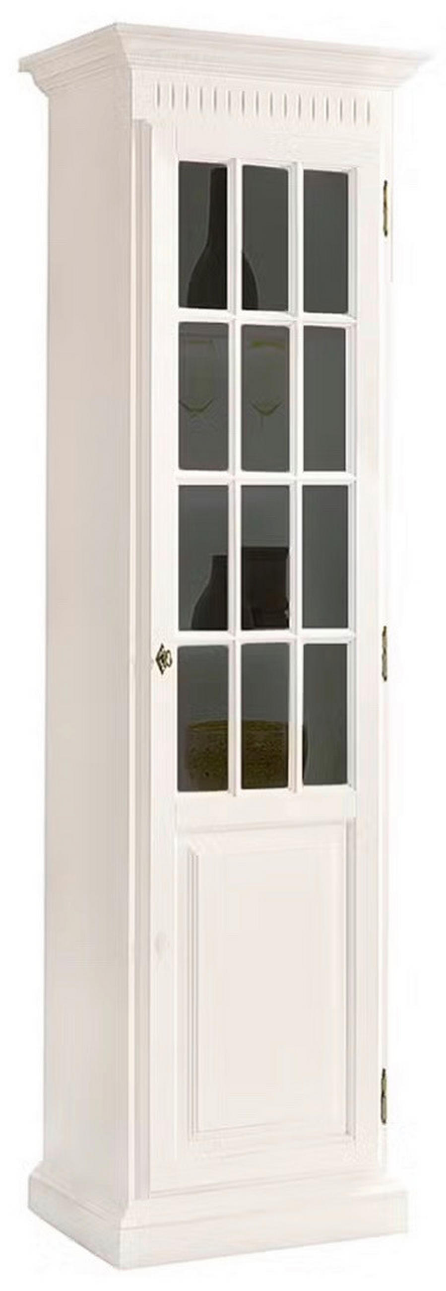 VITRINE in massiv Pinie Weiß  - Weiß, LIFESTYLE, Holz (65/220/48cm) - Livetastic