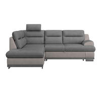 WOHNLANDSCHAFT in Velours Grau, Dunkelgrau  - Chromfarben/Dunkelgrau, Konventionell, Textil/Metall (217/264cm) - MID.YOU