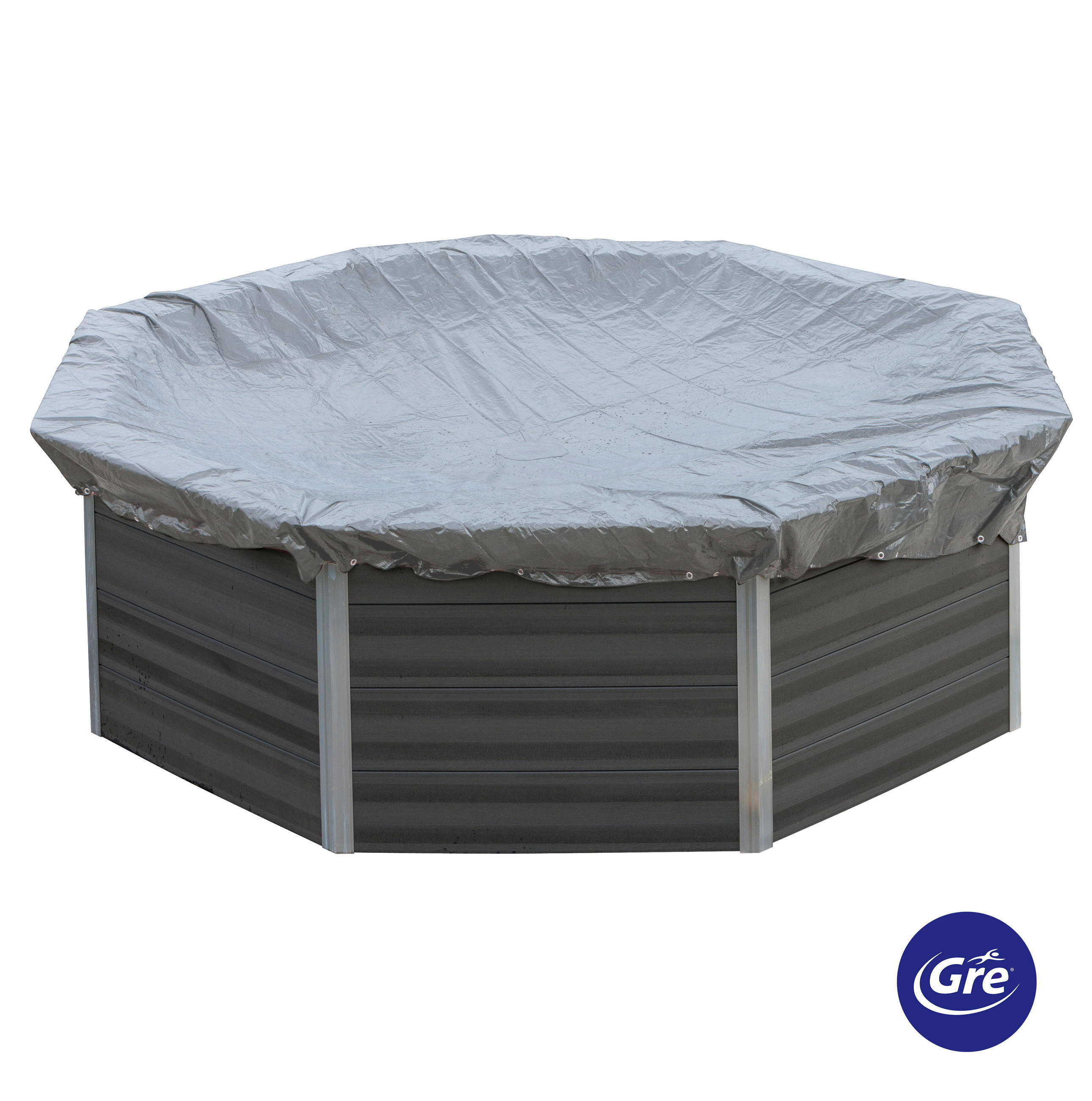 Gre Poolabdeckplane 2024 Grau