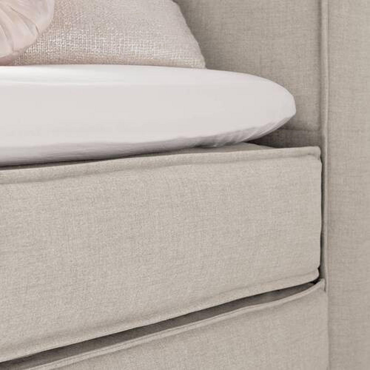 BOXSPRINGBETT 180/200 cm  in Beige  - Beige, Design, Textil (180/200cm) - home24