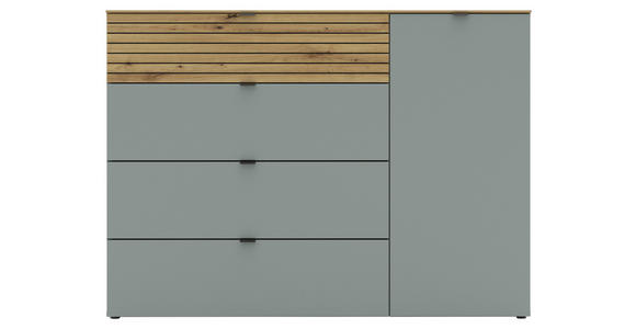 SIDEBOARD 136/99/41 cm  in Grün, Eiche Artisan  - Schwarz/Eiche Artisan, MODERN, Holzwerkstoff/Metall (136/99/41cm) - Voleo