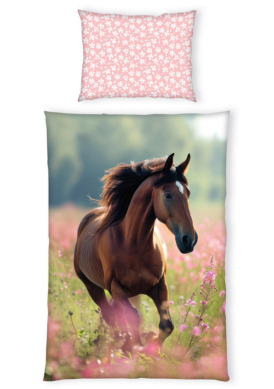 BETTWÄSCHE YC Pferde Bettwäsche 140/200 cm  - Multicolor, Basics, Textil (140/200cm) - Herding