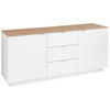 LOWBOARD Lahore  in 180/77/44 cm  - Silberfarben/Weiß, Design, Holzwerkstoff/Metall (180/77/44cm) - MID.YOU