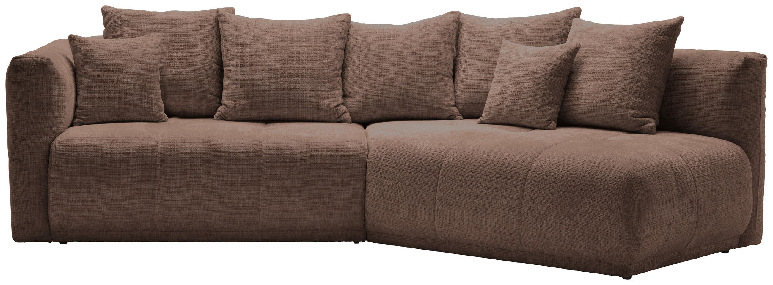 ECKSOFA Chenille Braun  - Schwarz/Braun, Modern, Kunststoff/Textil (315/180cm) - Hom`in