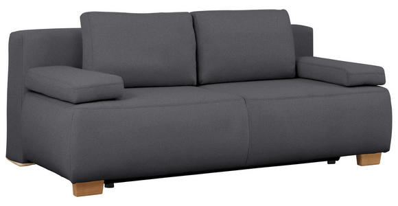 BOXSPRINGSOFA  in Webstoff Grau  - Naturfarben/Grau, Design, Holz/Textil (205/93/108cm) - Venda