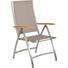 GARTENKLAPPSESSEL Teakholz Nylon Edelstahl Beige, Braun - Beige/Braun, Design, Holz/Textil (64/108/62cm) - Zebra Süd