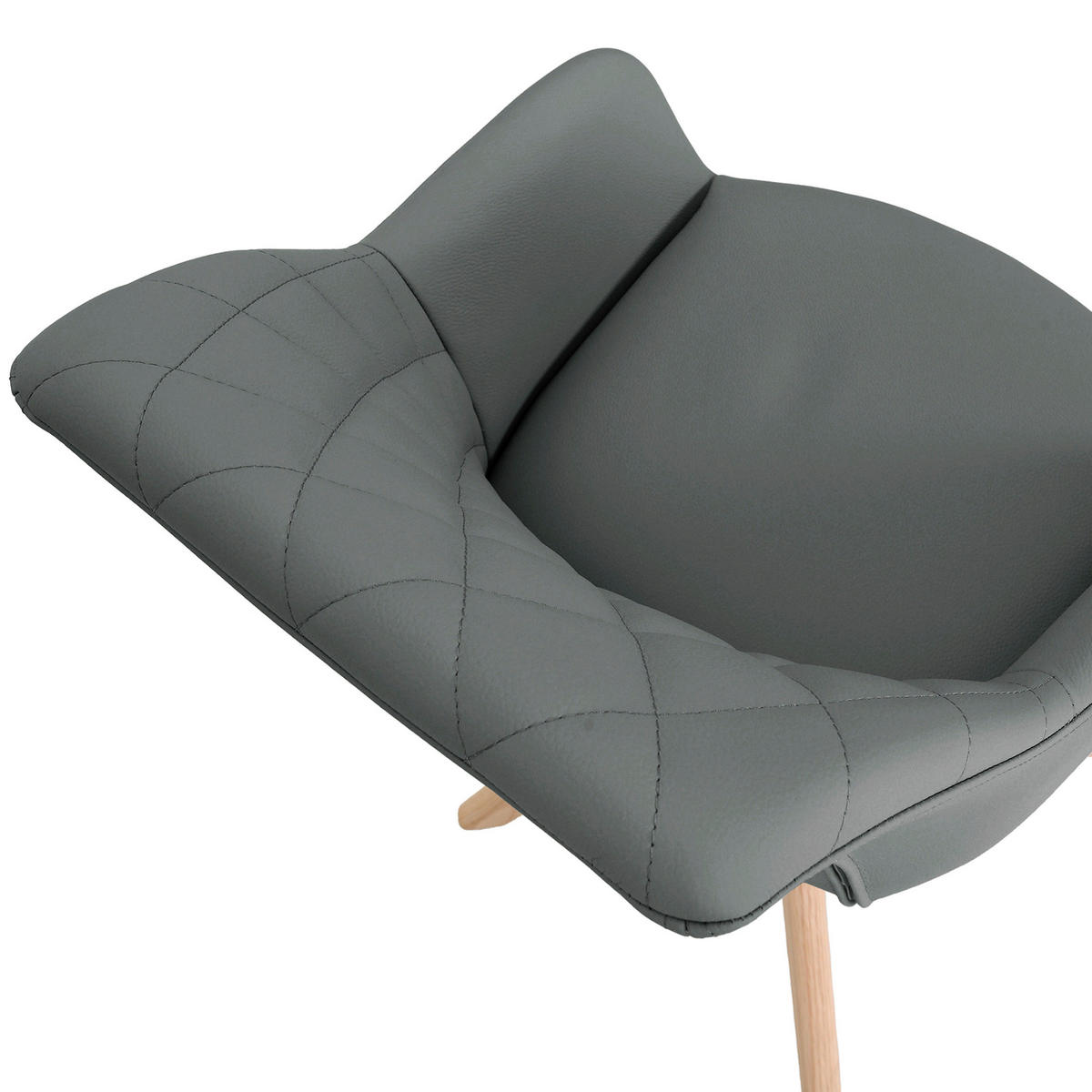 ARMLEHNSTUHL  Typenauswahl, Sitzfläche 360° drehbar, automatische Rückholfunktion  Echtleder  - Naturfarben/Grau, Design, Leder/Holz (60/83/65cm) - Landscape