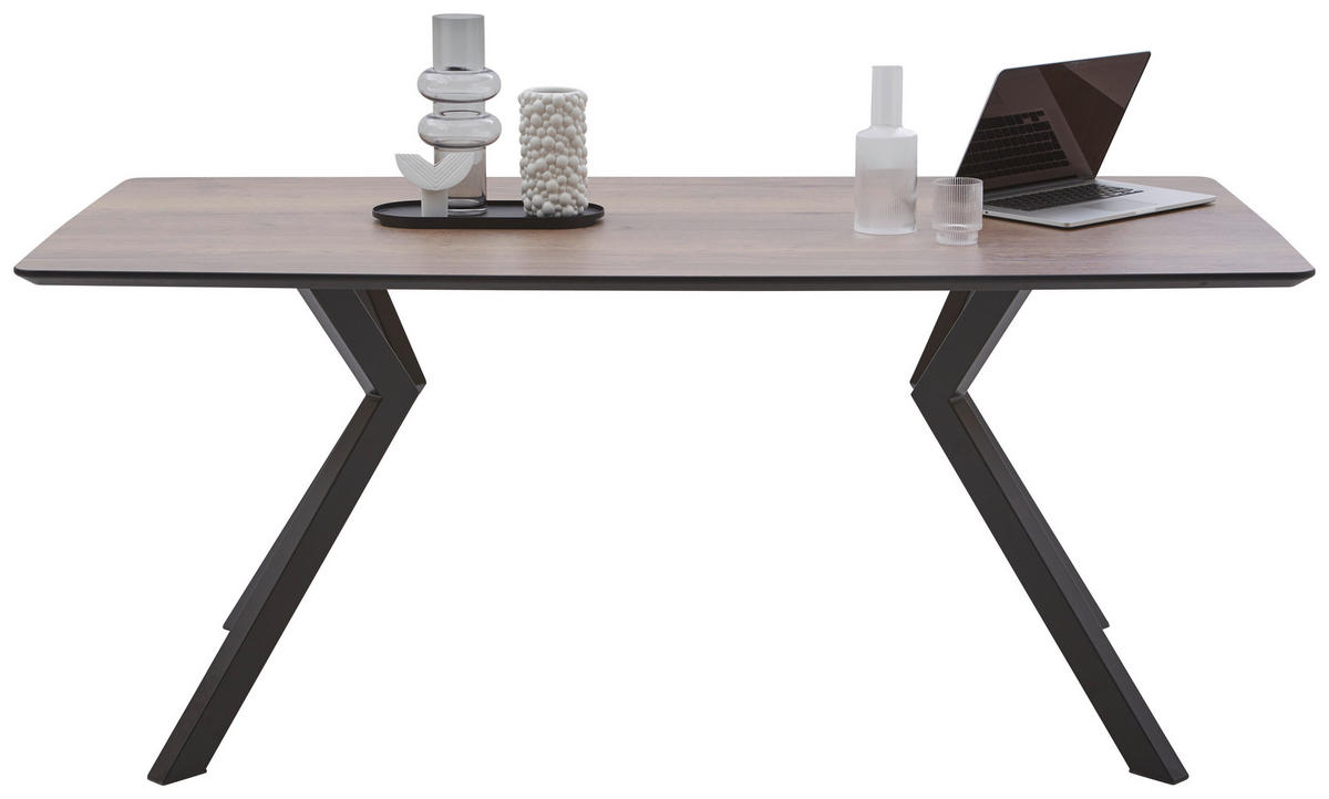 ESSTISCH in Metall, Kunststoff 130/110/75 cm   - Eichefarben/Schwarz, KONVENTIONELL, Kunststoff/Metall (130/110/75cm) - Valnatura