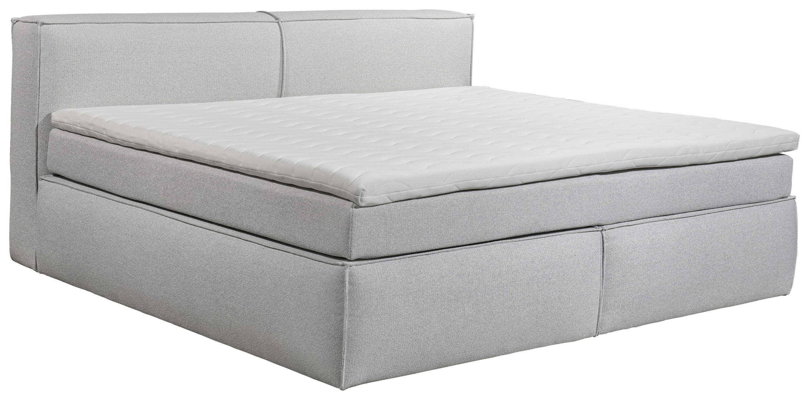 Thumbnail - Boxxx Boxspringbett, Silber, Textil, H3 + H4, 7-Zonen, Höhe ca. 18 cm, 180x200 cm, gepolstertes Kopfteil, Stoffauswahl, ...