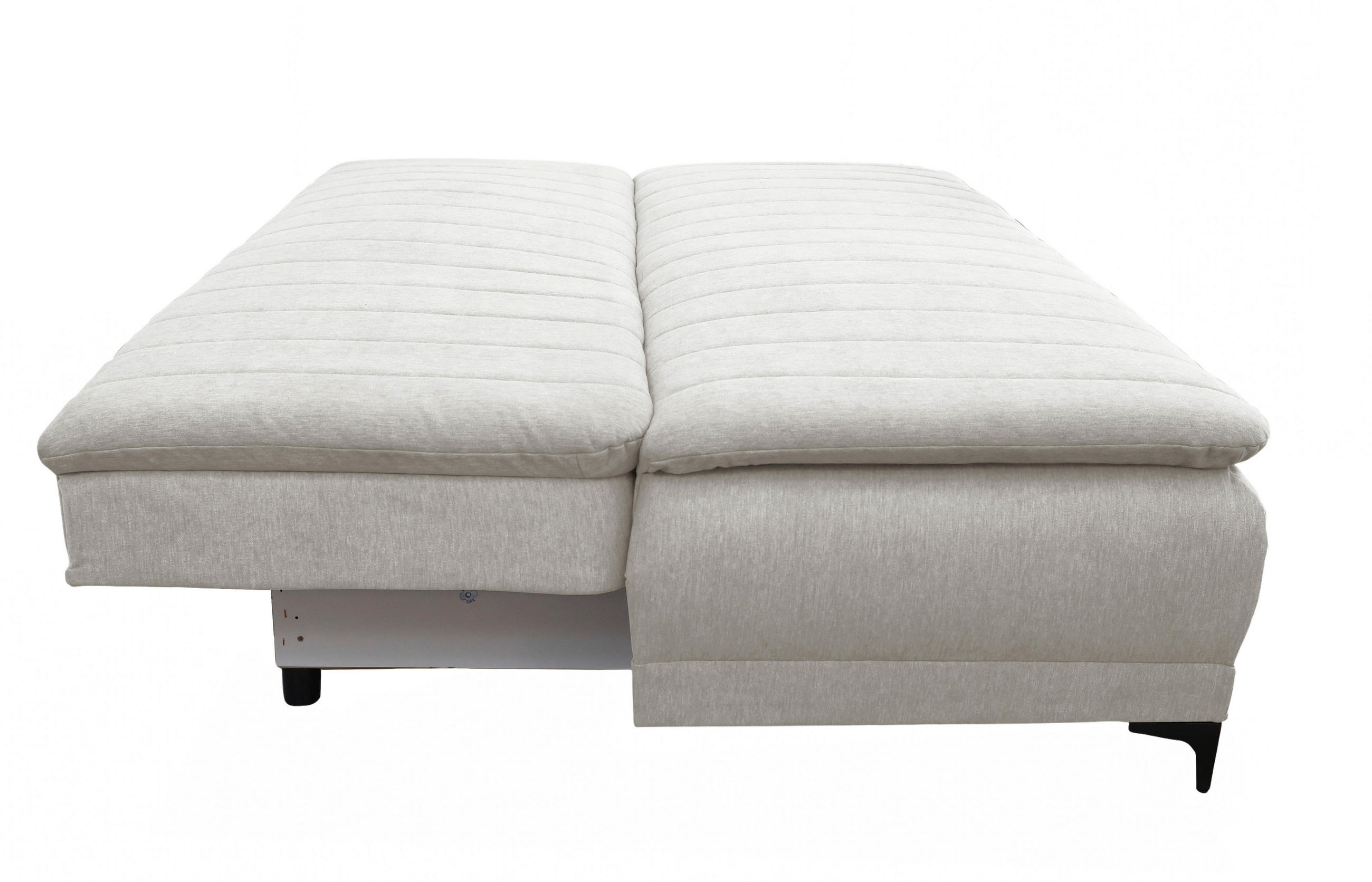SCHLAFSOFA  mit Liegefunktion Flachgewebe Weiß  - Schwarz/Weiß, Basics, Textil/Metall (202/98/78cm) - Livetastic