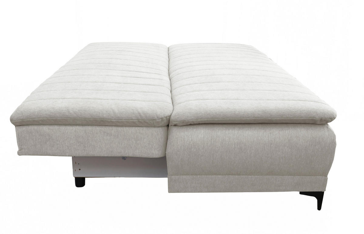 SCHLAFSOFA  mit Liegefunktion Flachgewebe Weiß  - Schwarz/Weiß, Basics, Textil/Metall (202/98/78cm) - Livetastic