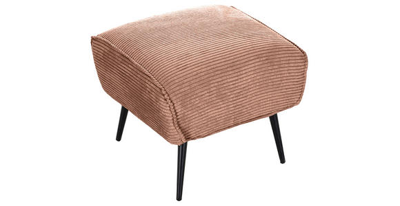 HOCKER Cord Altrosa  - Schwarz/Altrosa, Design, Textil/Metall (60/49/53cm) - Landscape
