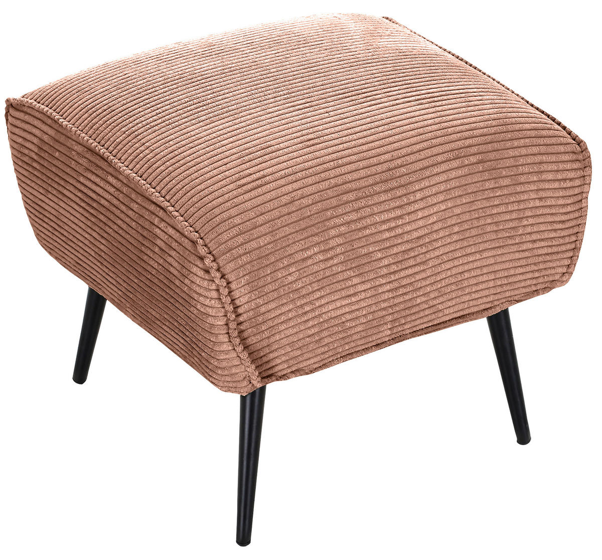 HOCKER in Textil Altrosa  - Schwarz/Altrosa, Design, Textil/Metall (60/49/53cm) - Landscape