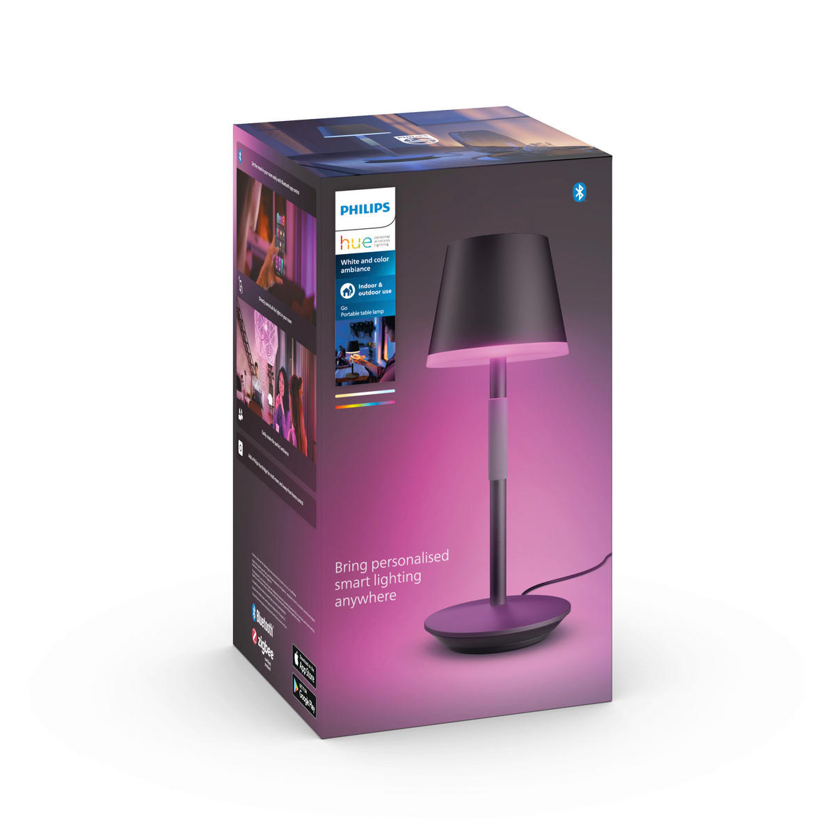 AKKU-TISCHLEUCHTE Hue 14,2/35 cm   - Schwarz, Design, Metall (14,2/35cm) - Philips HUE