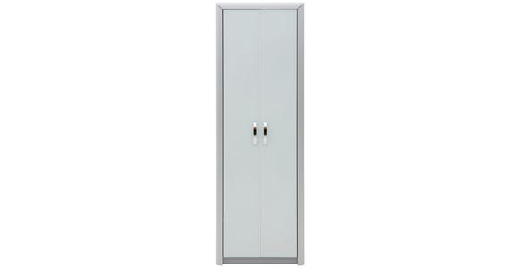 GARDEROBENSCHRANK 66/195/33 cm - Alufarben/Weiß, Design, Glas/Holzwerkstoff (66/195/33cm) - Dieter Knoll