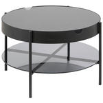 BEISTELLTISCH in Metall, Glas 75/75/45 cm  - Schwarz/Grau, Trend, Glas/Metall (75/75/45cm) - Ambia Home