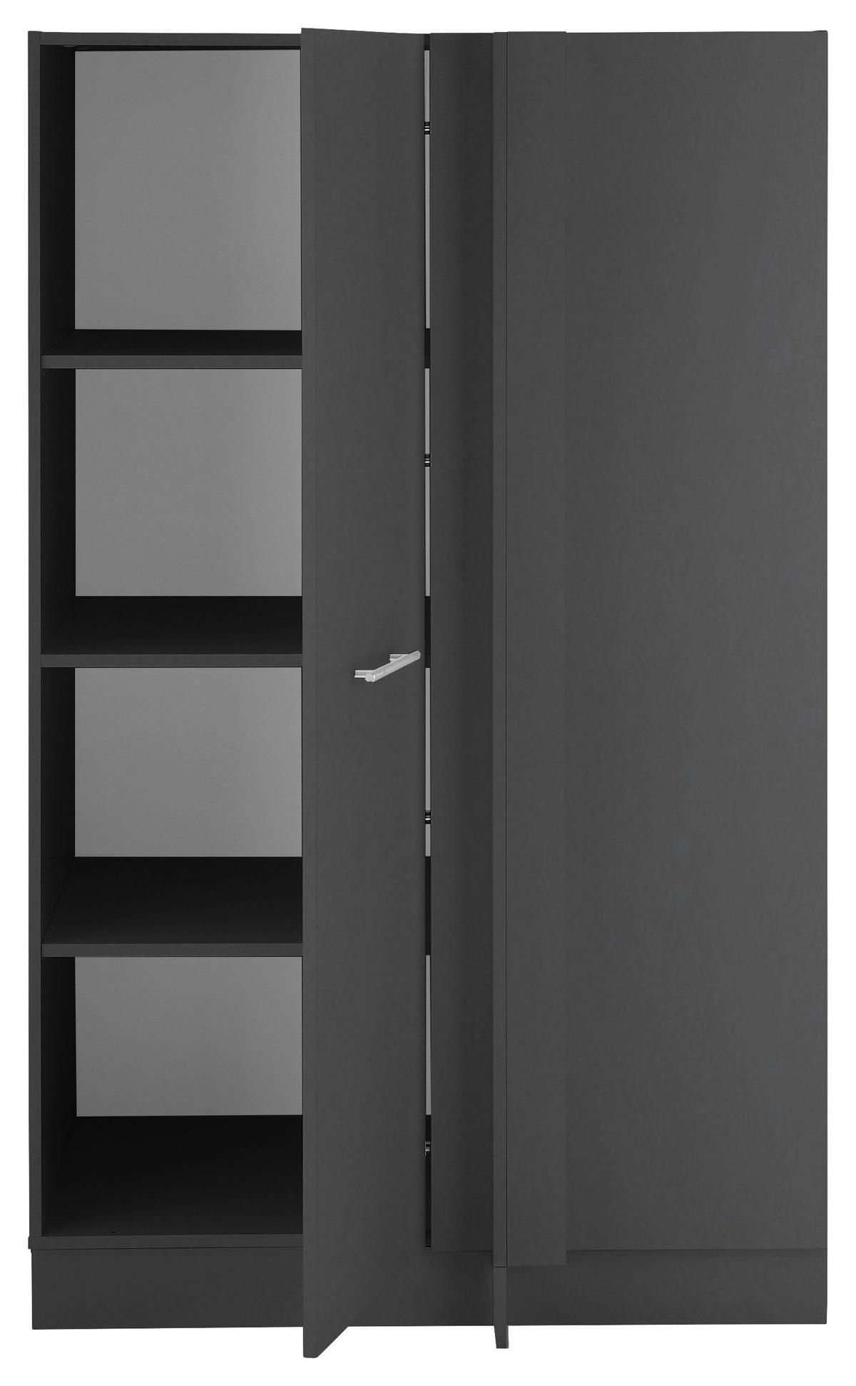 MEHRZWECKSCHRANK 100/162/68 cm  in Anthrazit  - Chromfarben/Anthrazit, Design, Holzwerkstoff/Kunststoff (100/162/68cm)