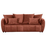 SCHLAFSOFA  mit Liegefunktion, Schlafen auf Sitzhöhe, Rücken echt Flachgewebe Rostfarben  - Rostfarben/Schwarz, KONVENTIONELL, Kunststoff/Textil (250/70/118cm) - Carryhome