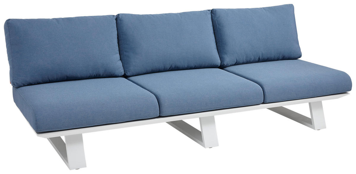 3-SITZER-BANK 225/75/75 cm Weiß  - Weiß, Design, Metall (225/75/75cm)