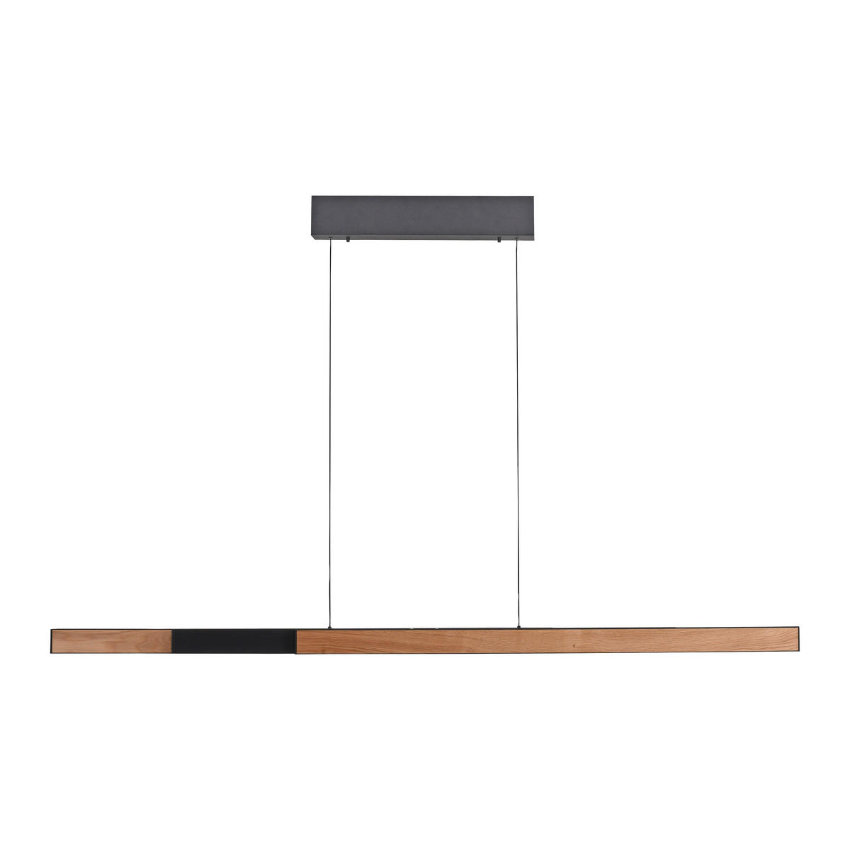 LED-HÄNGELEUCHTE Adriana Square 179/5,8/180 cm  - Eichefarben/Schwarz, Natur, Holz/Metall (179/5,8/180cm) - Paul Neuhaus