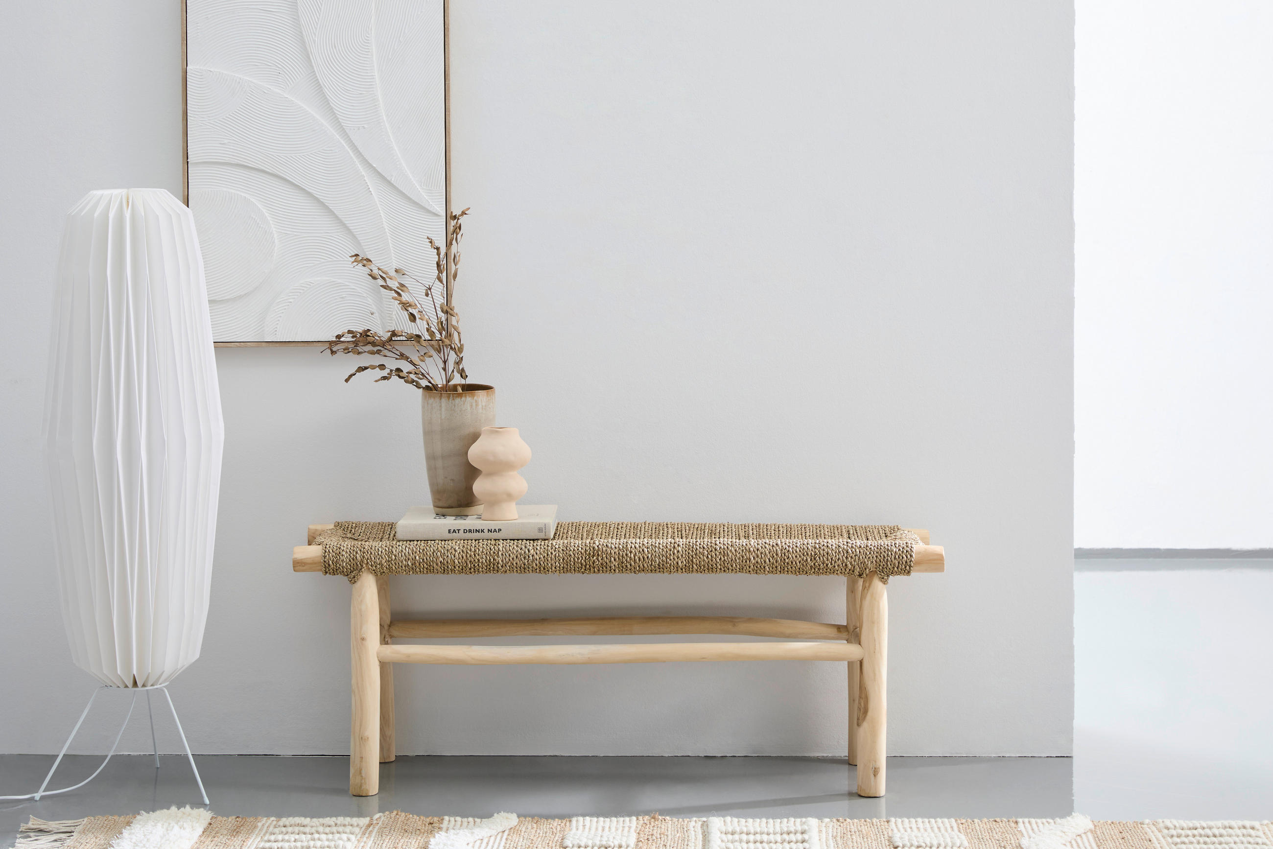 HOCKERBANK 120/46/30 cm Naturfarben Teakholz massiv  - Naturfarben, Design, Naturmaterialien/Holz (120/46/30cm) - Livetastic