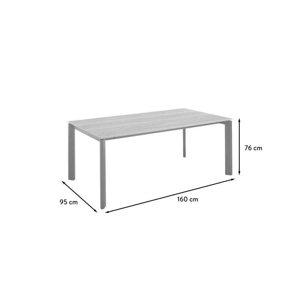 Thumbnail - Celina Home Esstisch London, Schwarz, Nussbaum, Metall, Holzwerkstoff, rechteckig, eckig, 95x76x160 cm, in verschiedenen...