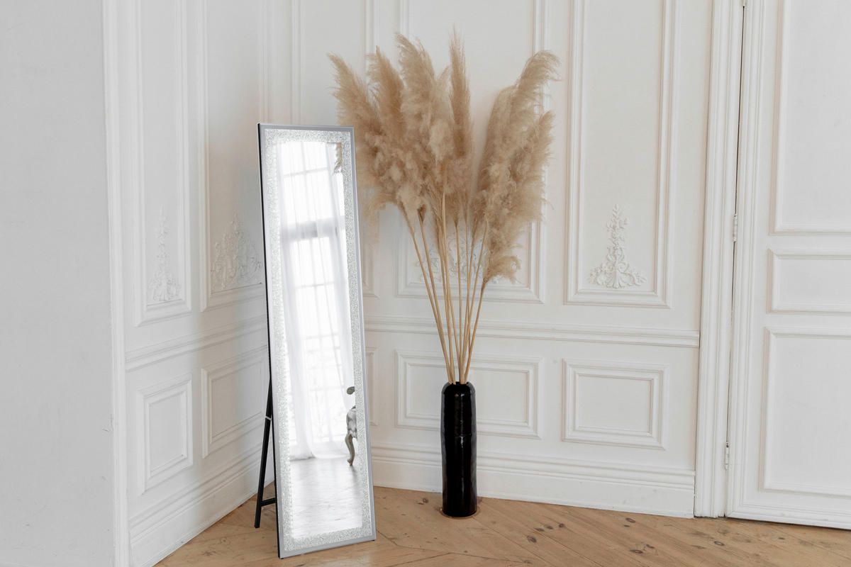 OGLINDĂ CU SUPORT 40/160/4 cm  - argintiu, Modern, sticlă (40/160/4cm) - Novel