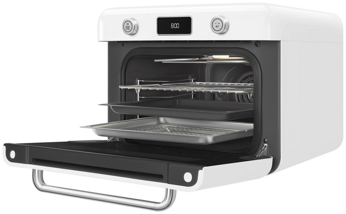 MINIBACKOFEN 50´s Style  - Weiß, Basics, Metall (50/40/51cm) - SMEG