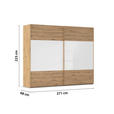 SCHWEBETÜRENSCHRANK 271/223/68 cm 2-türig Weiß, Eiche Artisan  - Eichefarben/Weiß, Design, Glas/Holzwerkstoff (271/223/68cm) - Xora