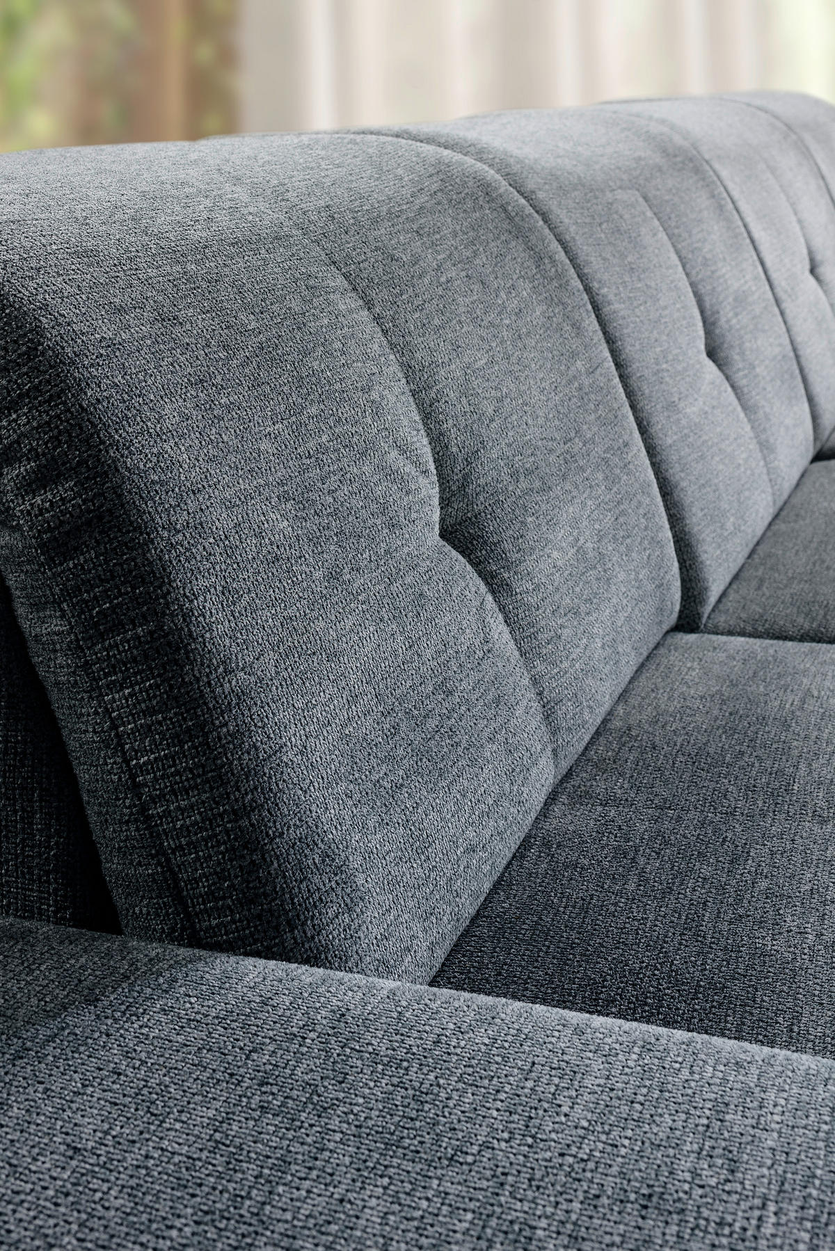 WOHNLANDSCHAFT Dunkelgrau Chenille  - Dunkelgrau/Grau, KONVENTIONELL, Kunststoff/Textil (240/340/188cm) - Carryhome