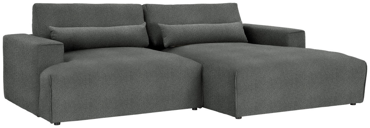ECKSOFA Felicia in Chenille Anthrazit  267/187 cm  - Anthrazit/Schwarz, Design, Kunststoff/Textil (267/187cm) - Stylife