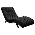 RELAXLIEGE in Samt Schwarz  - Schwarz, Trend, Holz/Textil (73/75/163cm) - Ambia Home