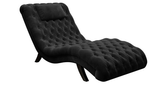 RELAXLIEGE in Samt Schwarz  - Schwarz, Trend, Holz/Textil (73/75/163cm) - Ambia Home