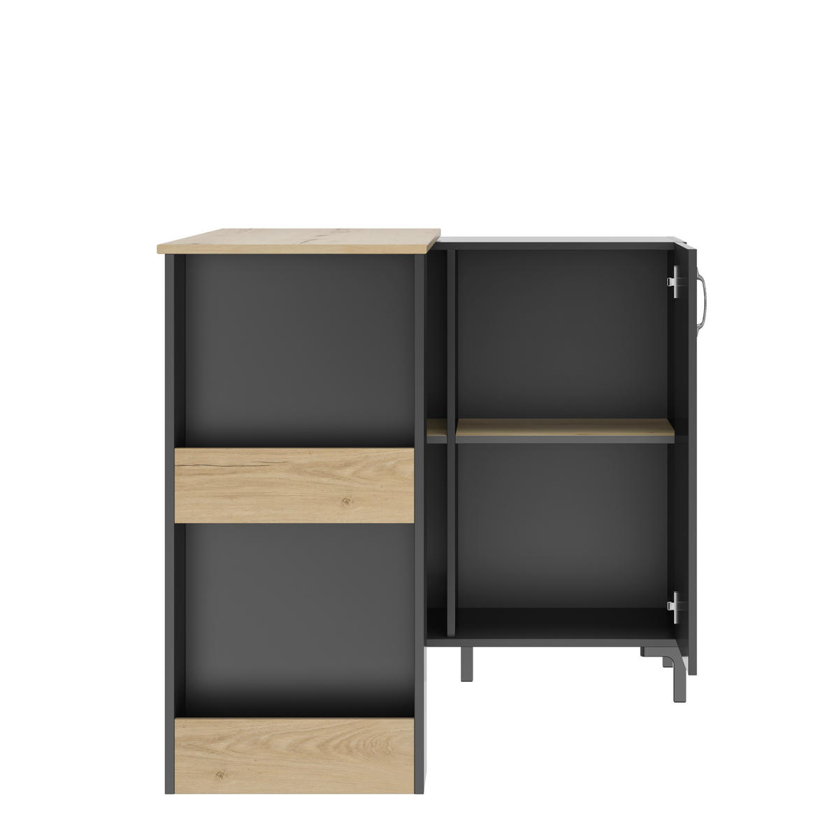 BARTISCH rechteckig Schwarz  - Schwarz, Trend, Holzwerkstoff (115/93/45cm) - MID.YOU