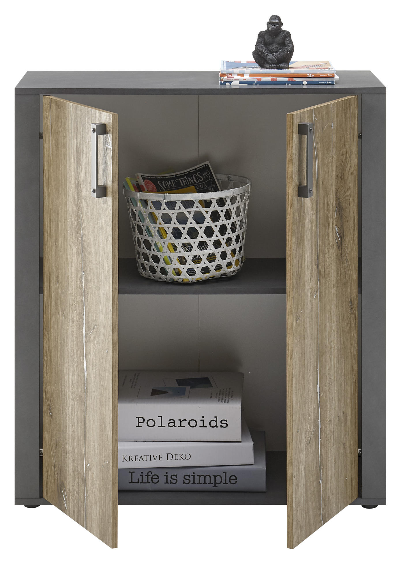 Thumbnail - Mid.you Kommode, Grau, Alteiche, Holzwerkstoff, 1 Fächer, 89x102x38 cm, Wohnzimmer, Kommoden & Sideboards, Kommoden