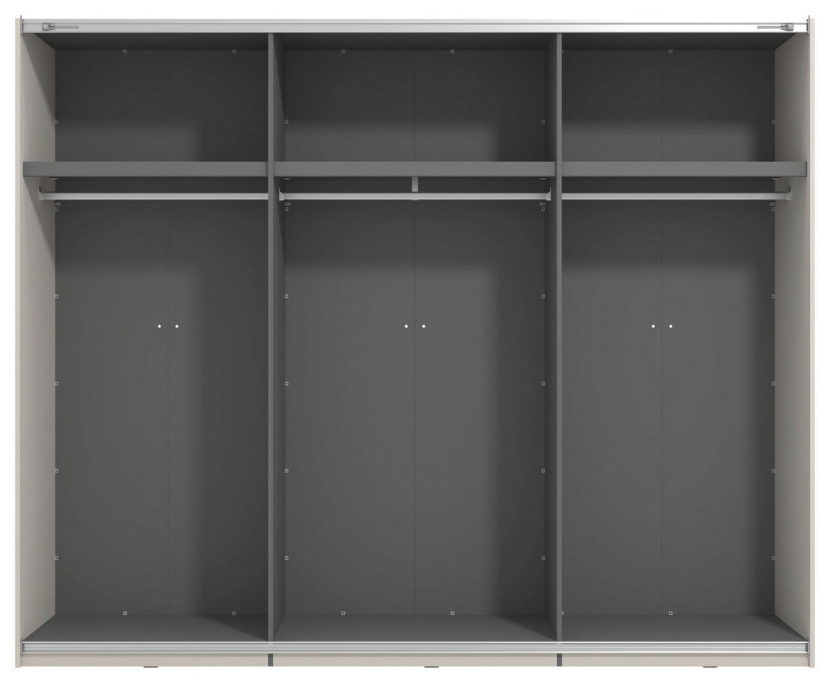 SKRIŇA S POS. DVER. – HOR.VED, kašmírová, 270/217,5/61 cm - čierna/kašmírová, Basics, kov/kompozitné drevo (270/217,5/61cm) - Xora