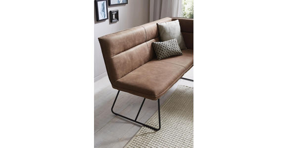 ECKBANK Mikrofaser Schwarz, Schlammfarben - Schlammfarben/Schwarz, Design, Textil/Metall (155/222cm) - Valnatura