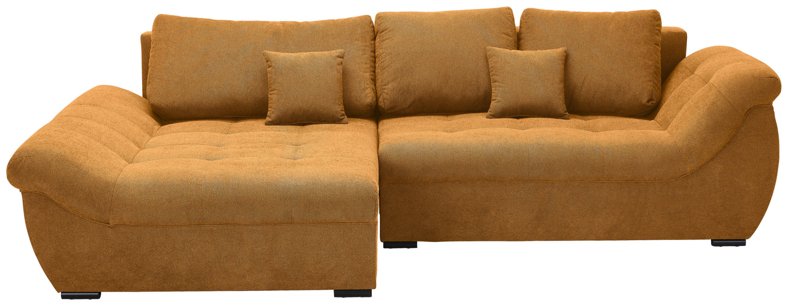 ECKSOFA Senfgelb Flachgewebe  - Senfgelb/Schwarz, Design, Kunststoff/Textil (175/278cm) - Xora