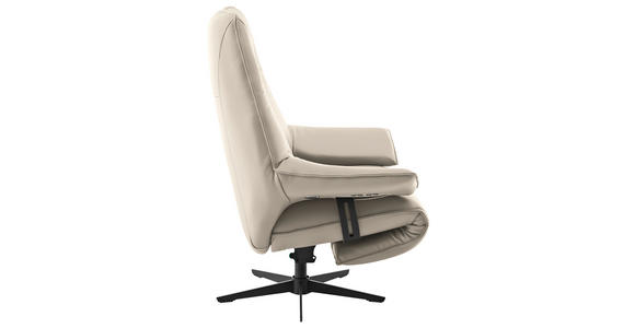 RELAXSESSEL in Leder Ecru  - Ecru/Beige, Design, Leder/Metall (92/79/82cm) - Dieter Knoll