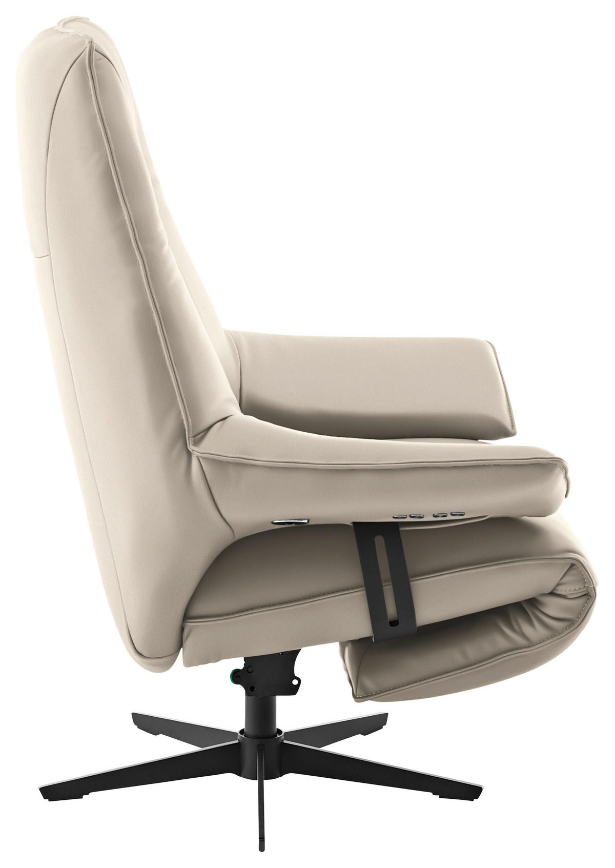 RELAXSESSEL in Leder Ecru  - Ecru/Beige, Design, Leder/Metall (92/79/82cm) - Dieter Knoll