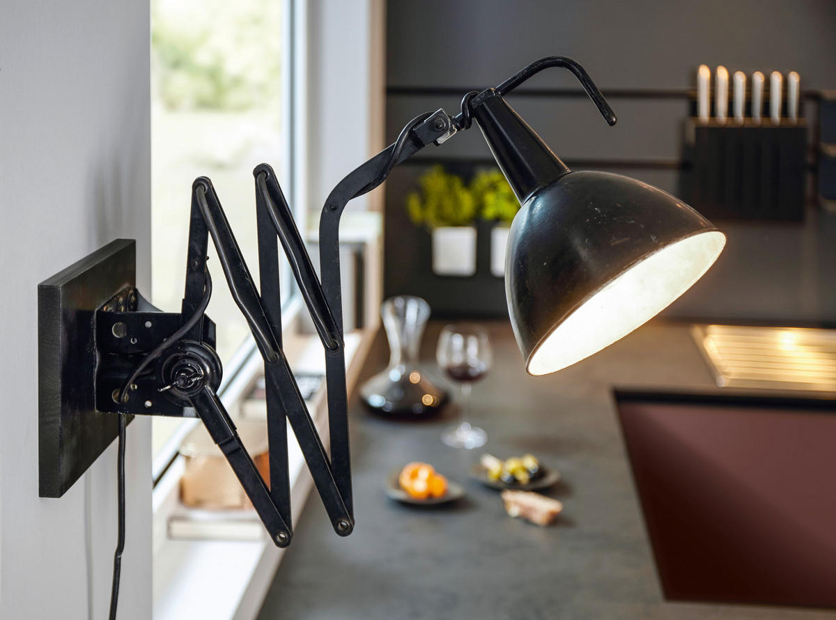 EINBAUKÜCHE SILVIA  - Rot/Schwarz, Design, Holzwerkstoff - Novel